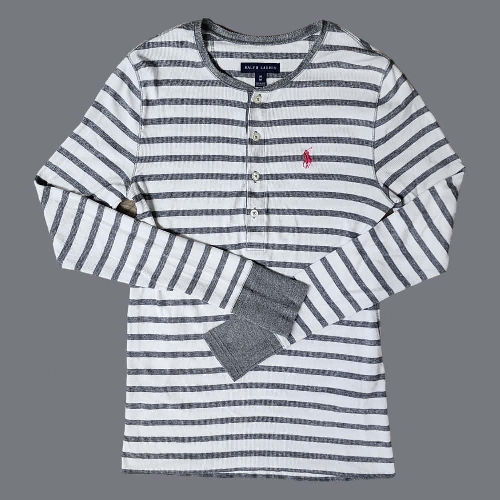 Ralph Lauren Striped Long Sleeve Henley Top